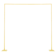 Arch Backdrop Stand, 8 x 8 ft, Stable Structure, Easy Assembly, Square Gold Metal Arch Backdrop Stand for Wedding, Birthday Party, Graduation, Holiday Celebration, and Ceremony Decoration