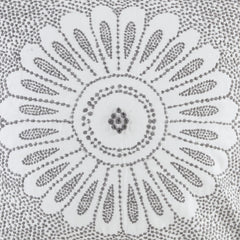 Cotton Embroidered Decorative Square Pillow Grey 20x20"