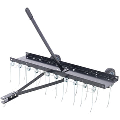 40-Inch Lawn Sweeper Tow Behind Dethatcher, Landscape Rake, Lawn Tractor Rake, Tine Tow Dethatcher Pull Behind Mower, Riding Lawn Mower Attachments for Outdoor Yard Tools Lawn Care