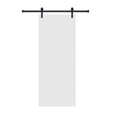 18Double Modern flat panel 42 in. x 84 in. MDF White Barn Sliding Door With Hardware kit