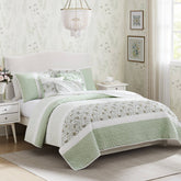 6 Piece Cotton Percale Quilt Set with Throw Pillows King/Cal King