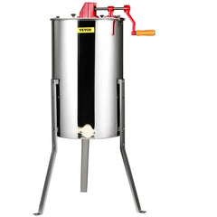 Manual Honey Extractor, 3 Frames Honey Spinner Extractor, Stainless Steel Beekeeping Extraction, Honeycomb Drum Spinner with Lid, Apiary Centrifuge Equipment with Height Adjustable Stand