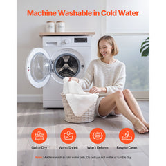 White Fabric Shower Curtain, 240 GSM Weighted Waffle Shower Curtains, Polyester Curtain with Rust-Resistant Hooks, Machine Washable & Water Repellent, for Bathroom Showers, Bath Tubs, 72x72 in