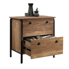Lateral File with Bold Design, Oak finish