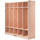 Preschool Cubby Lockers 5-Section Plywood Birch Coat Locker 15MM Thickness Kids Locker for Home 48.4 Inch High Durable Classroom Lockers for Toddlers and Kids Commercial or Personal Use