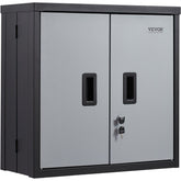 Foldable Wall Cabinet, Metal Garage Cabinet Wall Mounted 26" Small Cabinet 240 LBS Loading Capacity Adjustable Shelf Magnetic Door File Locker for Garage Office Home Black