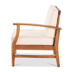 PERLA 3 SEATER SOFA AND TABLE SET, CREAM