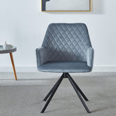 Modern Desk Chair no Wheel, Ergonomic Office Chair Home Office Upholstered Chair, Computer Chair for Bedroom, Reception Room, Living Room With Metal Legs