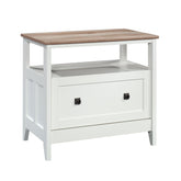 Lateral File with Large Drawer, White finish