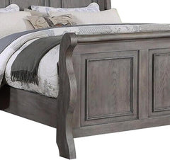 Grey Sleigh Design Headboard FB 1pc California King Size Panel Bed Beautiful Wooden Bedroom Furniture Antique Gray Oak Finish