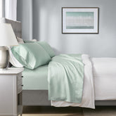 4-Piece Queen HeiQ Smart Temperature Cotton Blend Sheet Set, Seaform