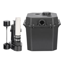 Utility Sink Pump, 1/3 HP, 120-Volt, 2900 GPH Flow, 25 ft Head, Under-Sink Sump Pump System with 6 Gallon Basin, Automatic Utility/Laundry Sink Pump, Drain Pump with 1-1/2" NPT Outlet, Black