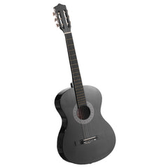 Classical Guitar, 38 Inch, Wood Classical Guitar Starter Kit for Beginners, with Nylon Strings, Gig Bag, Strap, Tuner, Extra Strings, Picks, Capo, Basswood, for Teenagers Adults Students, Black