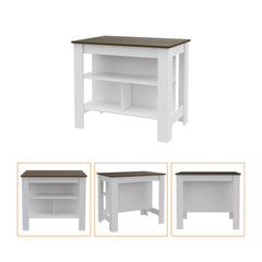 Brooklyn Kitchen Island, Three Concealed Shelves