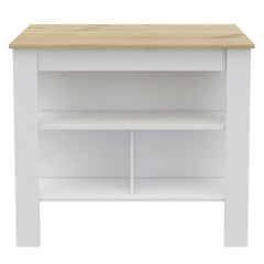 Brooklyn Kitchen Island, Three Concealed Shelves