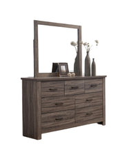 Natural Finish Striking Wooden 1pc Dresser Drawers Storage bedroom Furniture