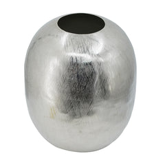 10.5x10.5x13" Aluminum Vase, Silver Streaks