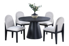White Fabric Soft Cozy Texture 2pc Dining Chairs Upholstered Seat Back Ergonomic Support Side Chair