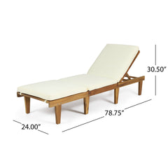 ARIANA KD WOOD CHAISE LOUNGE W/ CUSHION