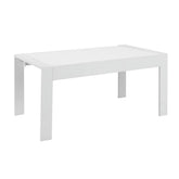 43" All-Weather Aluminum Patio Coffee Table, Modern White Rectangle Outdoor Table