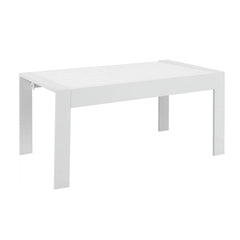 43" All-Weather Aluminum Patio Coffee Table, Modern White Rectangle Outdoor Table