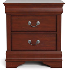 Transitional Style 1pc Nightstand Dust Proof Case English Dovetail Drawers Hanging Handles Bracket Feet Dark Cherry Finish Bedroom Furniture