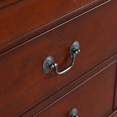 Transitional Style 1pc Nightstand Dust Proof Case English Dovetail Drawers Hanging Handles Bracket Feet Dark Cherry Finish Bedroom Furniture