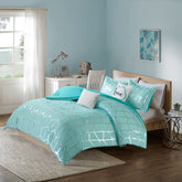 Full/Queen Metallic Printed Comforter Set