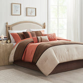 7 Piece Faux Suede Comforter Set Coral King