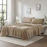 4 PCS King Micro Plush Sheet Set Taupe