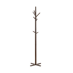 Dark Brown Finish Modern Coat Rack Solid Wood, 9 Hooks Coat Hanger Stand Entryway Home Furniture 1pc