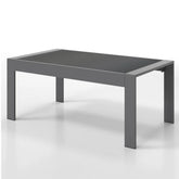 43" All-Weather Aluminum Patio Coffee Table, Modern Gray Rectangle Outdoor Table