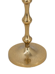 D5.5x23.5" Slender Aluminum Taper Candle Holder with Bead Accents, Bronze