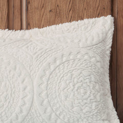 Twin Embroidered Medallion Faux Fur Ultra Plush Comforter Mini Set