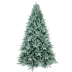 6FT Blue-Green Tint PE/PVC Christmas Tree – 1390 Tips, Hinged Branch Design, Full Natural Look, Stable Metal Stand, Easy to Assemble Holiday Decoration