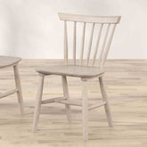 2pc Dining Chair Spindle Back Molded Seat Mid-Century White Oak Dining Furniture