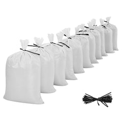 Heavy Duty Sand Bags, 50Pack 14" x 26", Empty Sandbags for Flooding with Tie Strings, Woven Polypropylene Sand Bag with 1600 Hours of UV Protection, 50Lbs Capacity