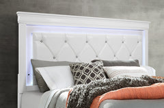 SHAKER WHITE QUEEN BED WITH LED