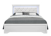SHAKER WHITE QUEEN BED WITH LED