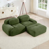 82'' L-shaped sofa in softCorduroy Fabric fabric modular design multiple combinations curved armrests assembly required high-resilience sponge suitable for living rooms rest areas bedroom,Olive green