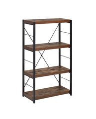 Bob Weathered Oak & Black Finish Bookshelf