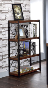 Bob Weathered Oak & Black Finish Bookshelf