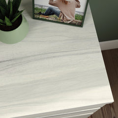 Lateral File with Large Drawers, Off White and Gray finish
