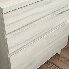 Lateral File with Large Drawers, Off White and Gray finish