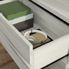Lateral File with Large Drawers, Off White and Gray finish