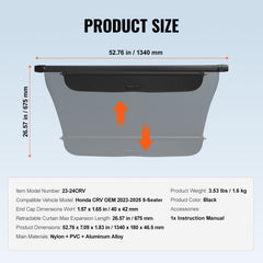 Retractable Cargo Cover for Honda CRV 2023-2024 Upgraded Rear Trunk Cover