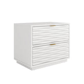 Coastal Nightstands with 2 Spacious Drawers, White finish
