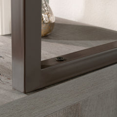 Credenza Hutch with Impact-Resistant Design, Brown finish