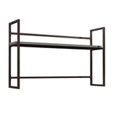 Credenza Hutch with Impact-Resistant Design, Brown finish