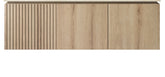 48" MURI White Oak Woodgrain Plywood Cabinet with Double Doors and One Drawer, NO Basin and Top, NO Faucet and Sink Cover